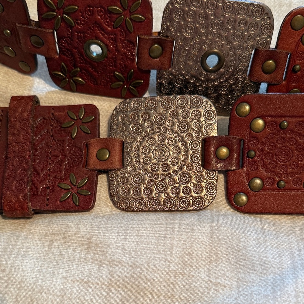 Artisan Leather Patchwork Belt - image 3